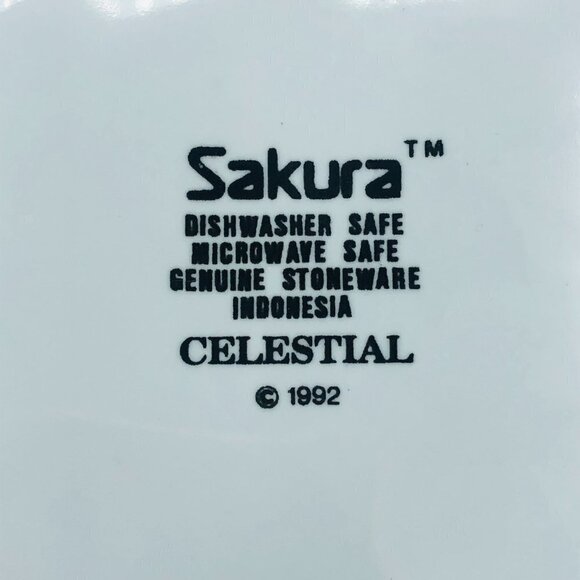 90s SAKURA Stoneware Celestial Cup Saucer Set PAIR Vintage Astral Moon Star Sun - Picture 8 of 10